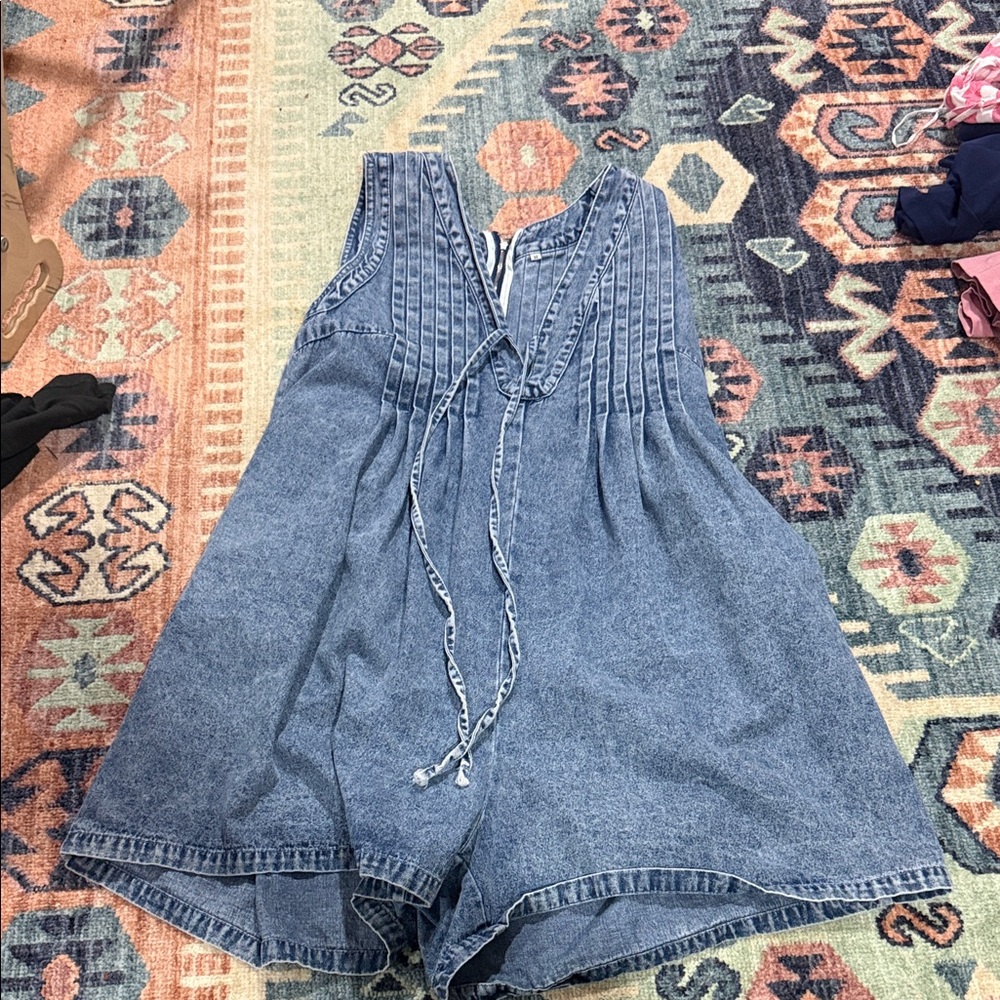 Women Denim Romper - Blue Wash